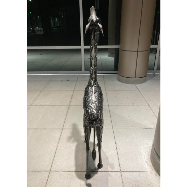 Metal Modern Abstract Yearling Giraffe Patchwork Metal Sculpture For Sale - Image 7 of 13
