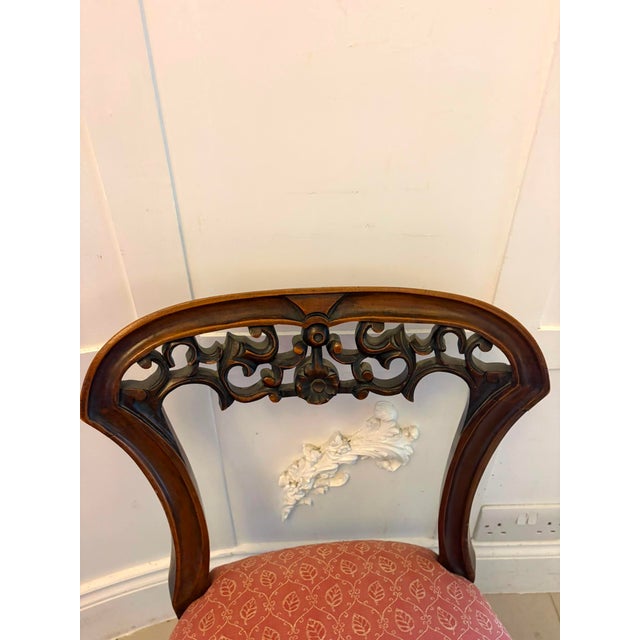 Antique Victorian Side Chairs in Carved Walnut, 1860, Set of 2 For Sale - Image 14 of 17
