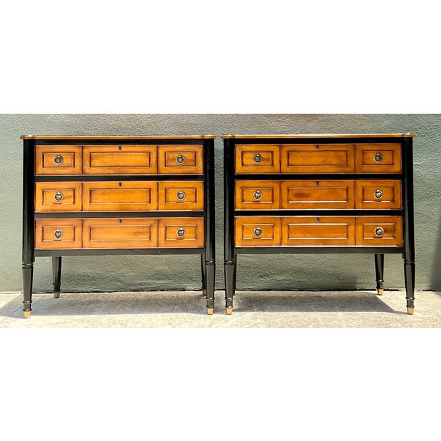 Neoclassical Two-Tone Ebonized Wood Dressers – A Pair For Sale - Image 12 of 17