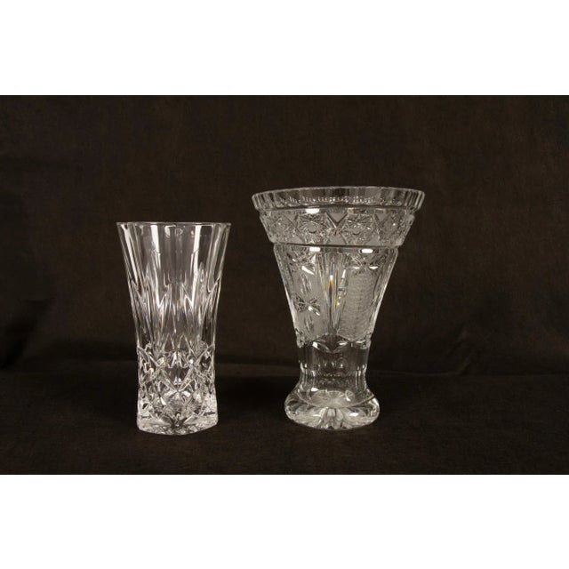 Boho Chic Bohemian Lead Crystal Vases, 1940s, Set of 10 For Sale - Image 3 of 13