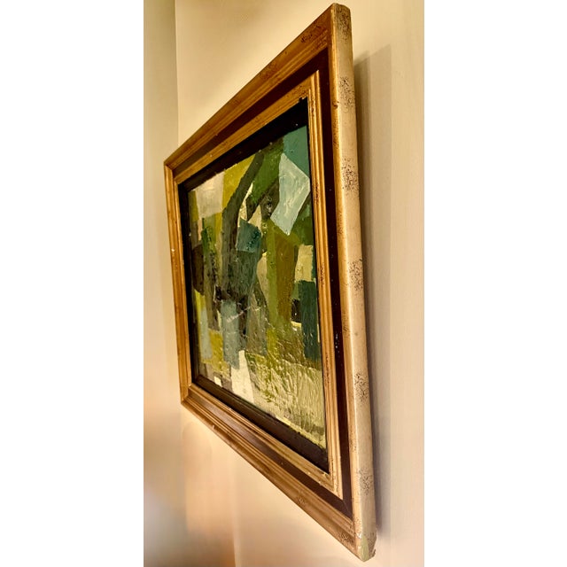 Original Oil Cubist Abstract on Canvas in Antique Frame For Sale In Charleston - Image 6 of 8