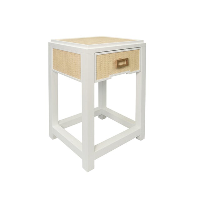 New special order item. Not vintage. Bring modern charm to your space with our Jean Side Table. The sleek matte white...