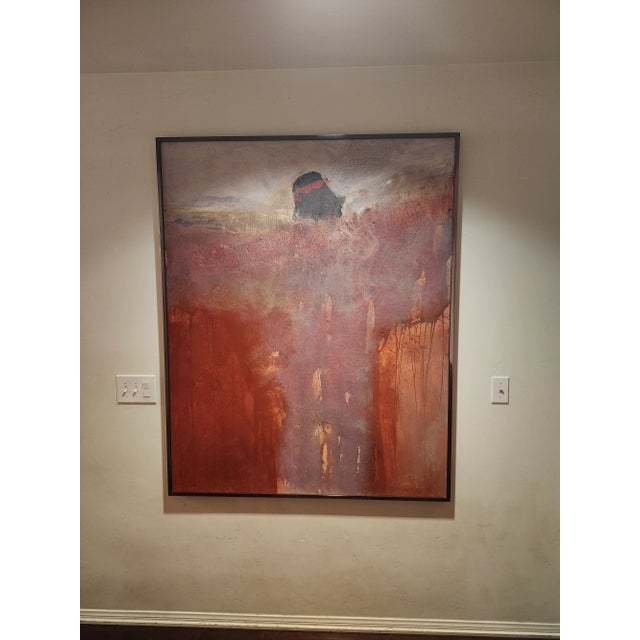 1990s 1990s Albert Anderson Clymer Semi-Abstract Painting Over-Sized, Framed For Sale - Image 5 of 9