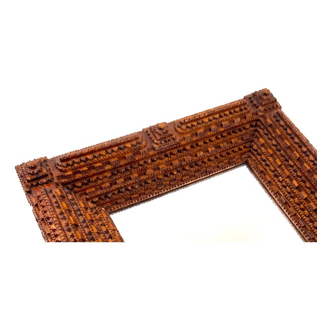 Wood Tramp Art Fourteen-Layer Masterpiece Frame With Mirror, C1870-1890 For Sale - Image 7 of 13