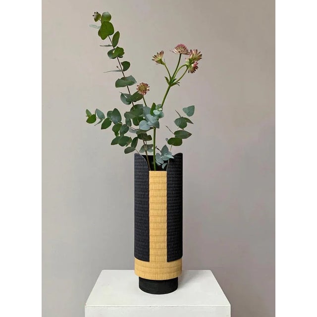 Shizen vase by Astrid Hauton Dimensions: D 11.5 x H 32 cm Materials: woven washi paper, waxed black Valchromat. « Shizen...