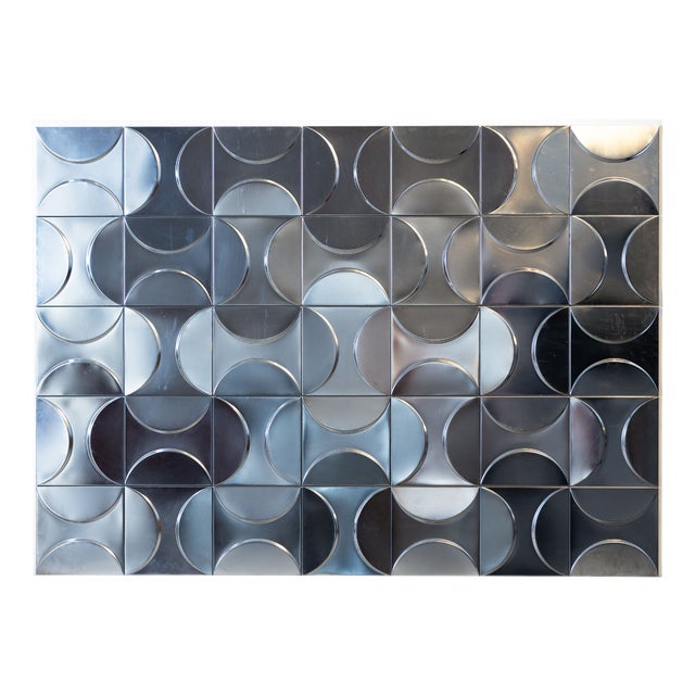 Large Decorative Panel, 1970, Aluminum For Sale