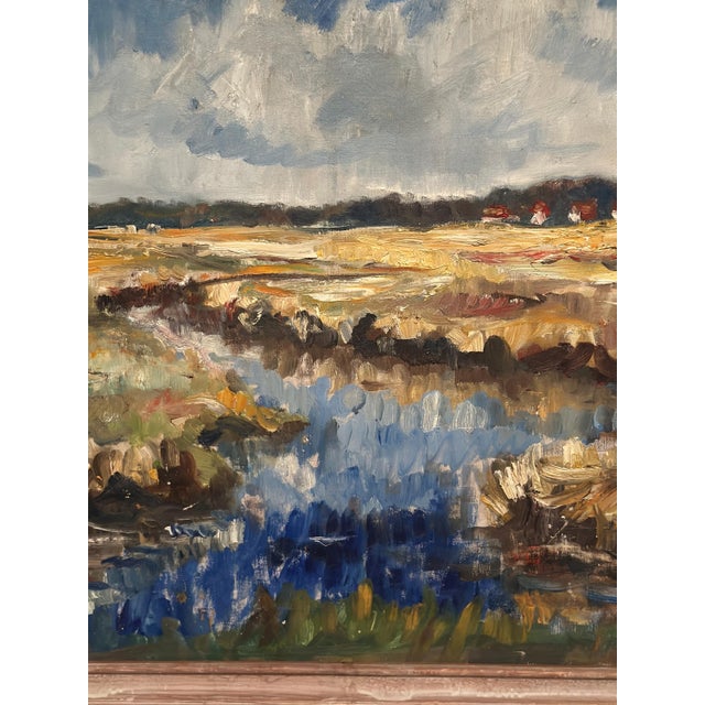 Niels Mandrup Bruun, Marshland from Ribe, 1937, Oil Painting on Canvas, Framed For Sale - Image 9 of 18