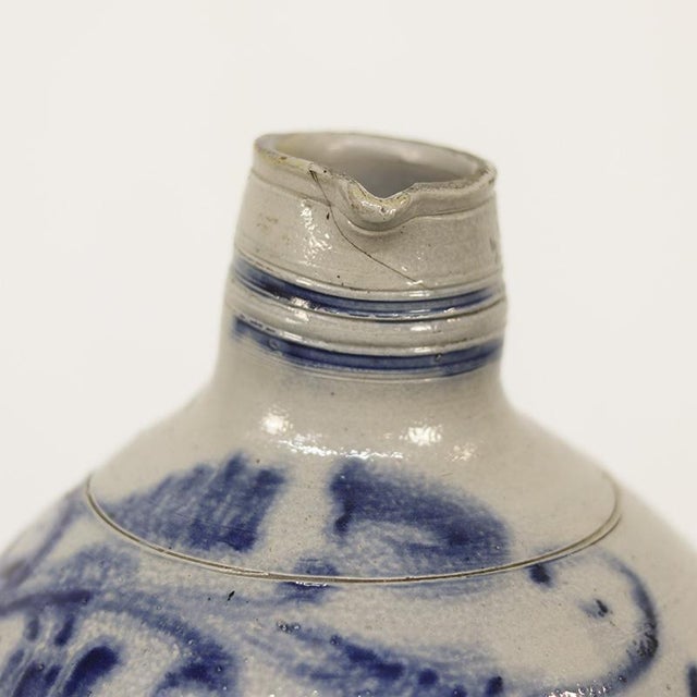 Blue Rustic Farmhouse Wabi Sabi Pitcher / Jug For Sale - Image 8 of 12