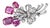 Agl Certified No Heat Ceylon Pink Sapphire and Diamond Platinum Floral Brooch For Sale