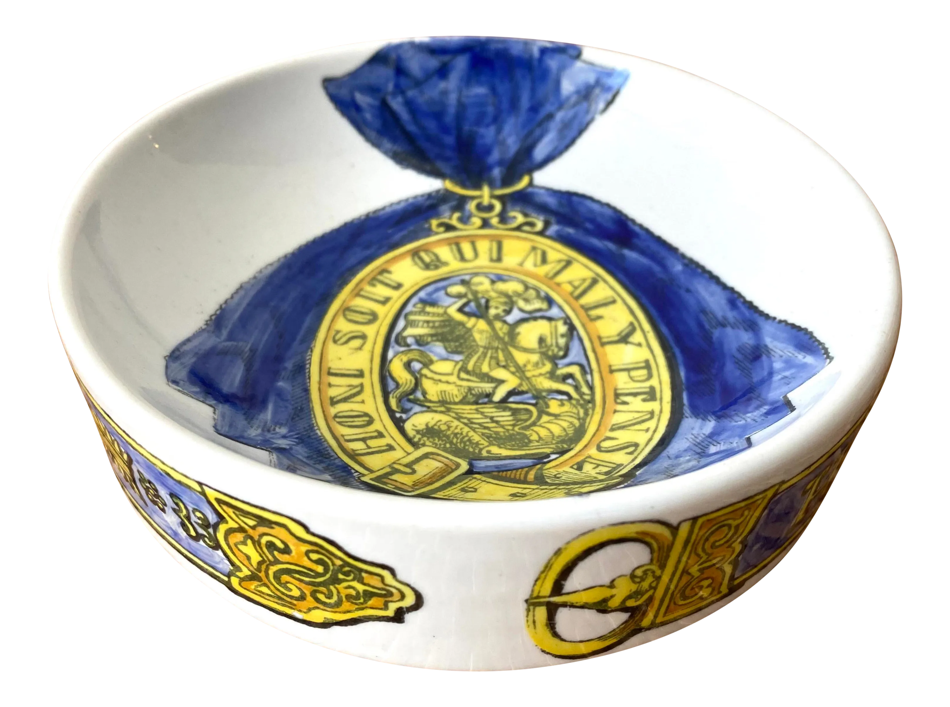 Mid 20th Century Fornasetti “Order of the Garter” Catchall | Chairish