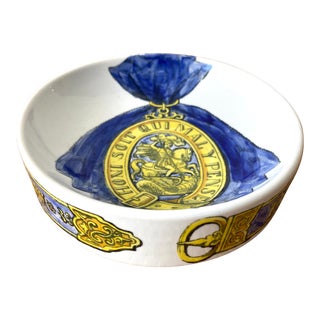 Mid 20th Century Fornasetti “Order of the Garter” Catchall For Sale