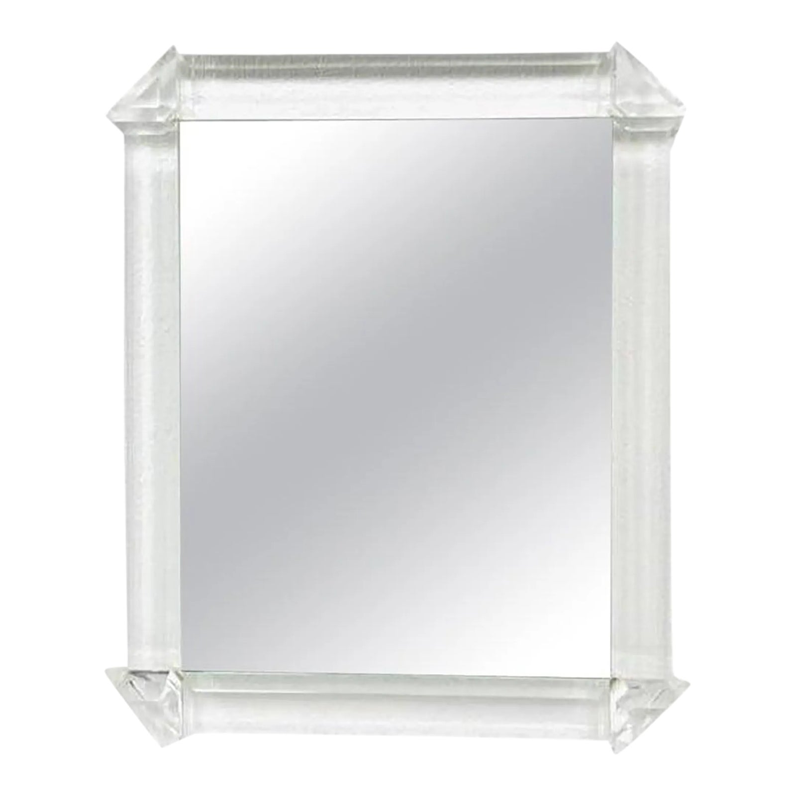 1970s Faceted Lucite Wall Mirror | Chairish
