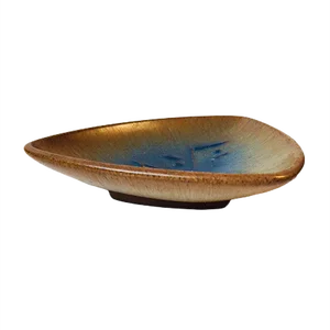 Vintage Scandinavian Hare's Fur Glazed Plate, 1960s