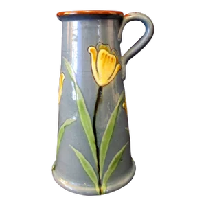 1930s Austrian p.a.w. Paul and Anna Wranitzky Pottery Pitcher Flowers