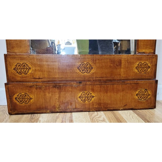 Neoclassical German 19th C Biedermeier Carved & Seaweed Inlaid Wall Mirror For Sale - Image 3 of 10