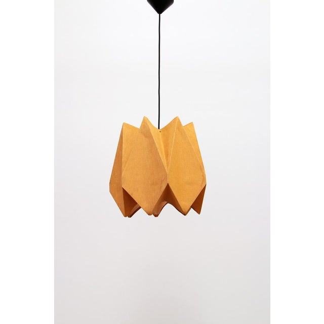 Orange Vintage Fabric Hanging Lamp, 1960s For Sale - Image 14 of 14