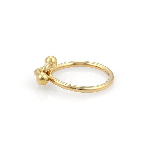 Contemporary Mid 20th Century Tiffany & Co. 18k Yellow Gold Double Hook Band Ring Size 5 For Sale - Image 3 of 6
