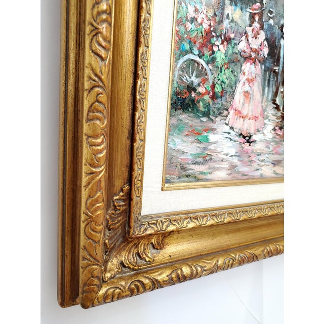 Mid 20th Century French Parisian Scene Framed Oil Painting by J. Gaston For Sale - Image 10 of 14