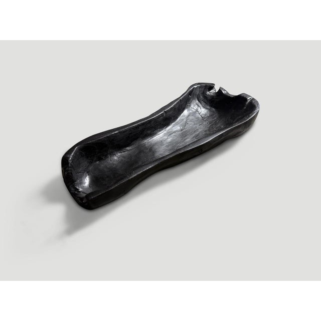Andrianna Shamaris Sculptural Charred Teak Wood Vessel For Sale - Image 18 of 18