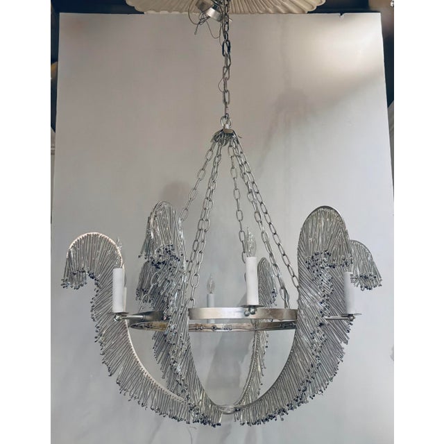 Modern Niermann Weeks for Visual Comfort Burnished Silver Leaf Calais Chandelier For Sale - Image 3 of 8