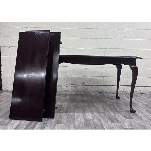 Vintage Pennsylvania House Queen Anne Style Cherry Wood Extension Dining Table For Sale - Image 9 of 12