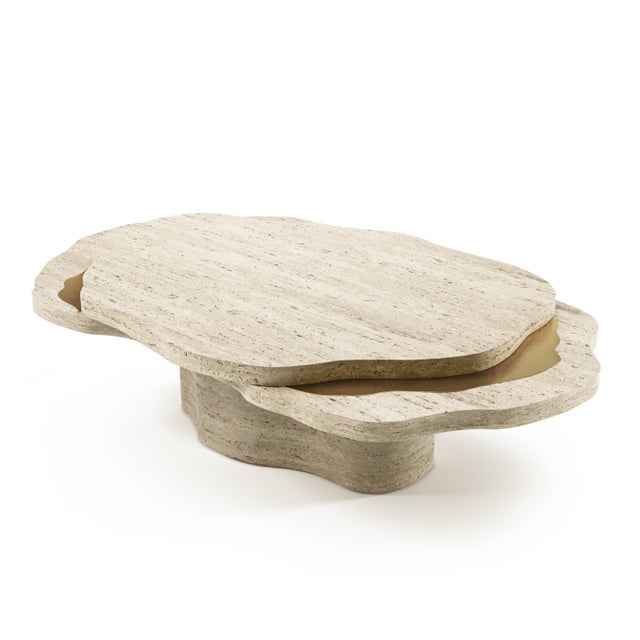 Arizona Coffee Table in Travertine Stone by Insidherland For Sale - Image 11 of 11