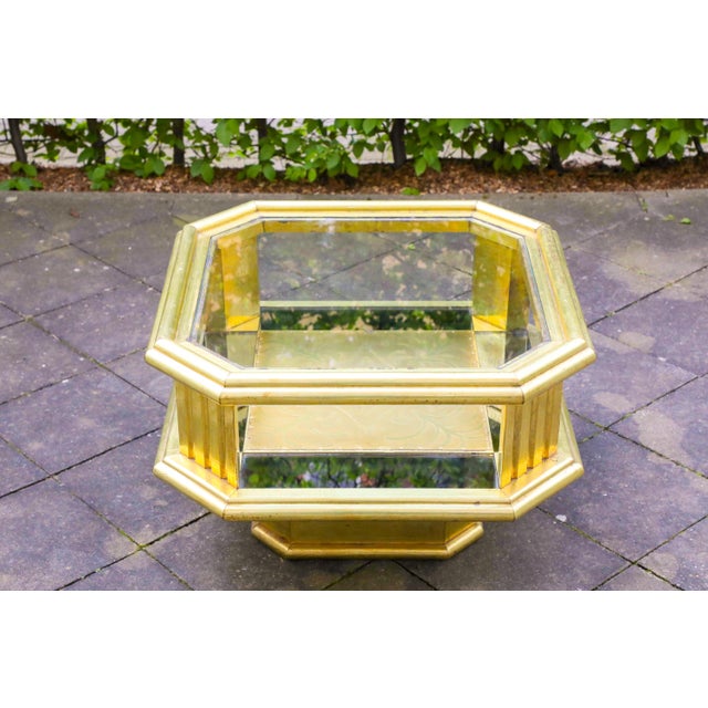 Metal Vintage Octagonal Brass Coffee Table by Rodolfo Dubarry, 1970s For Sale - Image 7 of 17