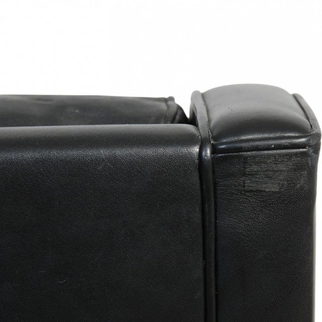 2431 Lounge Chair in Black Leather by Børge Mogensen, 1980s For Sale - Image 17 of 18