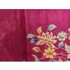 1920s Red Raspebery Unique Floral Antique Chinese Art Deco Rug 8' 10" X 11' 6" Handknotted Wool Carpet For Sale In New York - Image 6 of 6