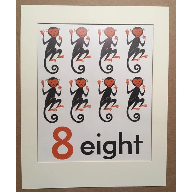 Vintage Mid Century Teaching Poster, Numbers - "8" For Sale - Image 4 of 4