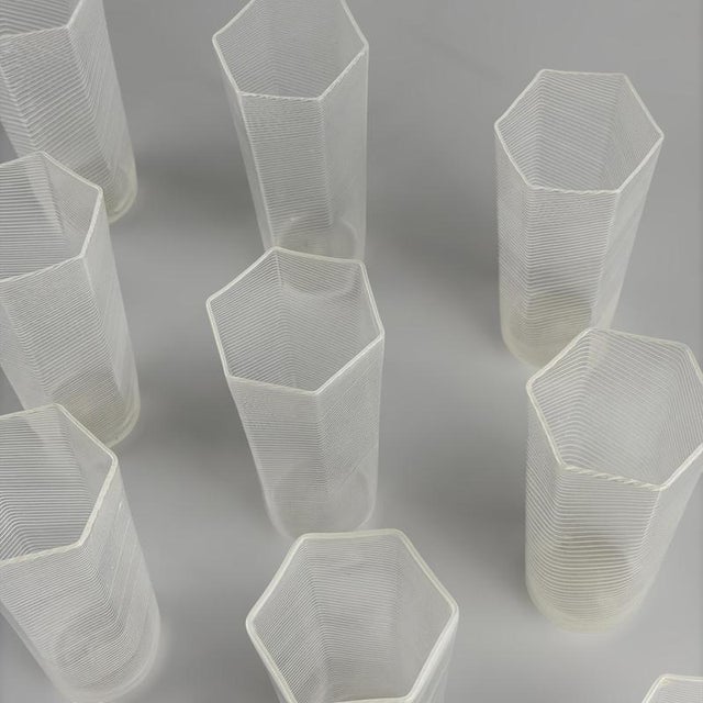 Gold Vintage Reticello Glasses by Carlo Scarpa for Venini, 1938, Set of 9 For Sale - Image 8 of 13