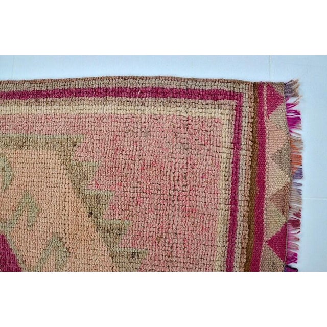 Tan Tribal Floral Handknotted Runner For Sale - Image 8 of 10