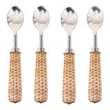 Basketweave Condiment Spoons, Set of 4 For Sale