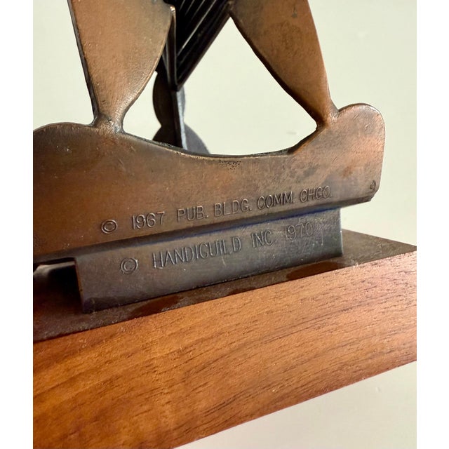 (After) Pablo Picasso, Vintage 1970 Modernist Chicago Picasso Souvenir Cubist Sculpture Head Metal For Sale - Image 12 of 12