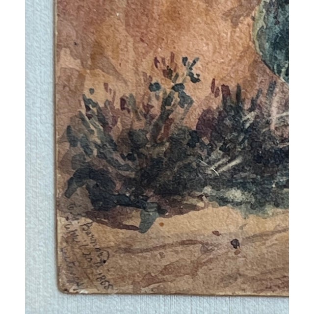 Paint English Landscape Watercolor, Signed , C. 1855 For Sale - Image 7 of 12