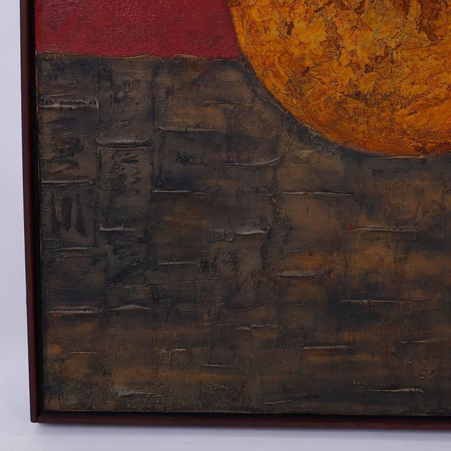 Mid 20th Century Mid-Century Modern Expressionist Oil Painting on Canvas For Sale - Image 5 of 10