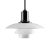 Poul Henningsen PH 2/1 opaline glass pendants for Louis Poulsen. Executed in white opal glass and a chrome or black...