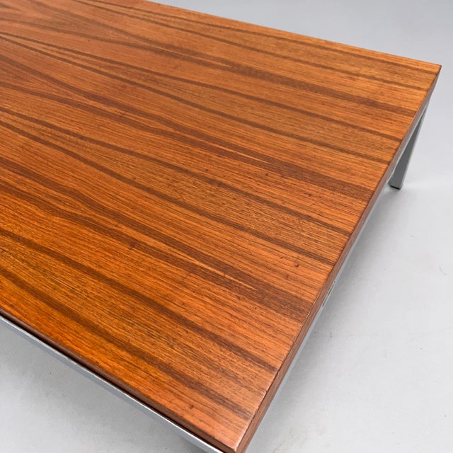 Brown Vintage Coffee Table in Stainless Steel and Teak by Johannes Spalt for Wittmann, 1960s For Sale - Image 8 of 9