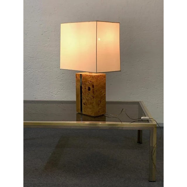 Mid-Century Italian Poplar Briar and Chrome Table Lamp by Tommaso Barbi, 1970s For Sale - Image 16 of 18