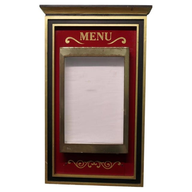 Hand Painted Brass Bistro Menu Board, 1960 For Sale - Image 8 of 8