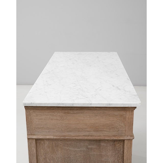 1900s French Louis Philippe Oak Buffet With Marble Top For Sale - Image 13 of 18