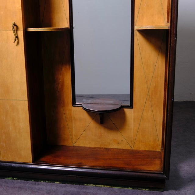 Art Deco Hall Cabinet with Coat Rack, Shelves and Mirror, 1940s For Sale - Image 10 of 18