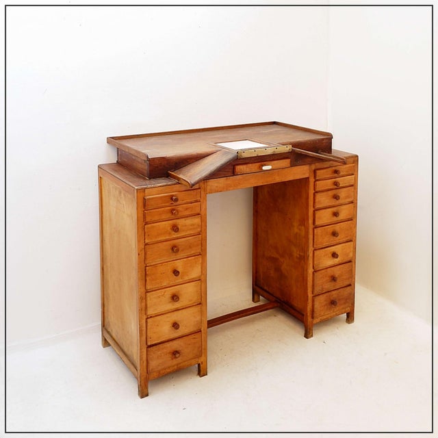 Watchmaker's Workbench with Illuminated Glass Top from Auxilia, 1930s For Sale - Image 16 of 16