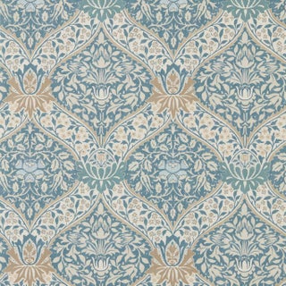 Morris & Co. Norbury Wallpaper in Woad/Linen For Sale