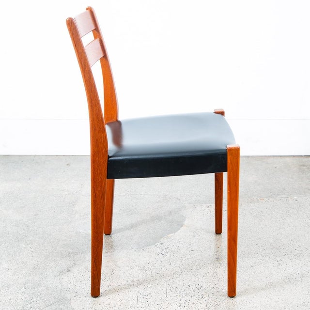 Mid-Century Modern 1960s Mid Century Danish Modern Dining Chair Solid Teak Wood Svegards Black Denmark Vg For Sale - Image 3 of 10