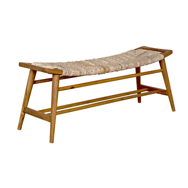 Brown NOIR Stockholm Bench with Woven Seagrass For Sale - Image 8 of 8