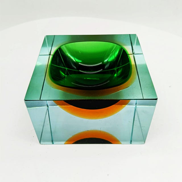Flavio Poli Large Square Ashtray or Catchall in Murano Glass attributed to Flavio Poli for Seguso, 1960s For Sale - Image 4 of 8