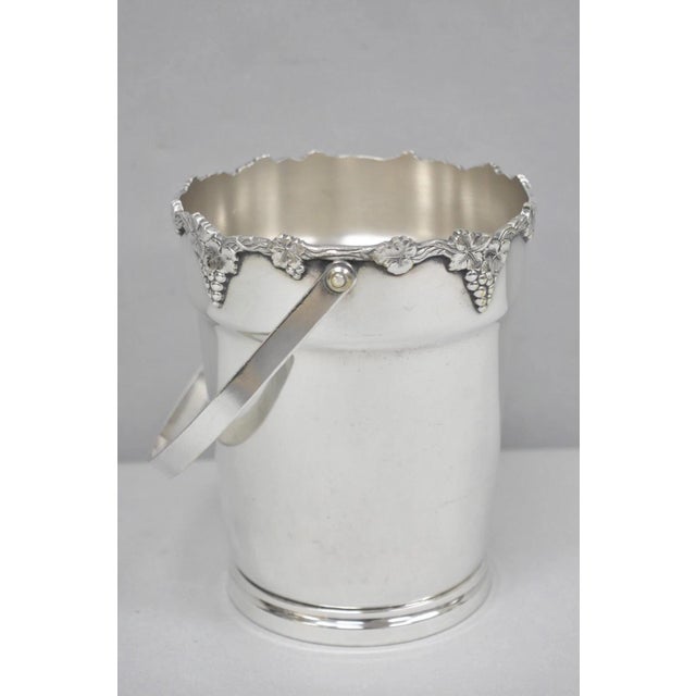 Vintage Victorian Prata 90 Silver Plated Small Bar Champagne Ice Bucket W Handle For Sale - Image 12 of 12