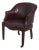 Classic Mahogany Burgundy Leather Barrel Back Chair For Sale