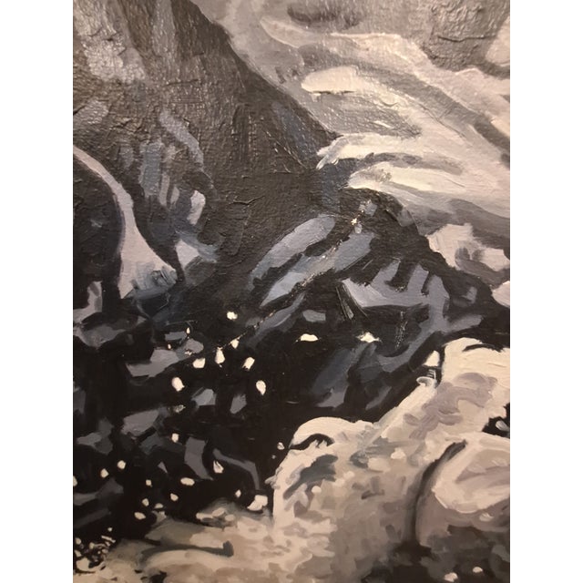 Textile Gina Fiedel, "A Cold Sky " 1986 84" X 66" Oil Painting on Canvas For Sale - Image 7 of 14